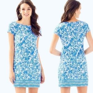 LILLY PULITZER Marlowe blue lobster Pima cotton mini dress